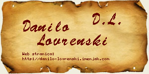 Danilo Lovrenski vizit kartica